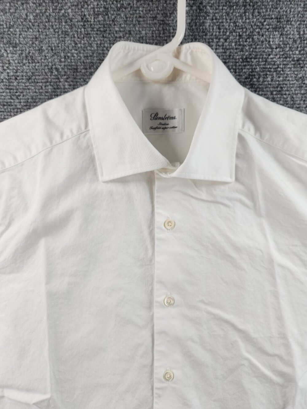Stenstroms French Cuff Twofold Super Slimline Cotton 16 White Solid Button Up